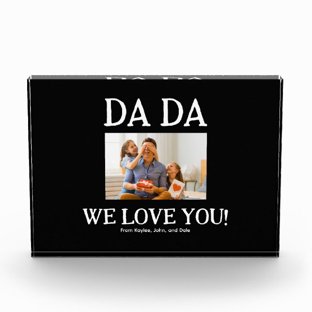 Dada Fathers Day Personalised Custom Photo Block (Front)