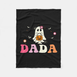 Dada Ghost Boo One Soky Dad First Halloween Birthd Fleece Blanket