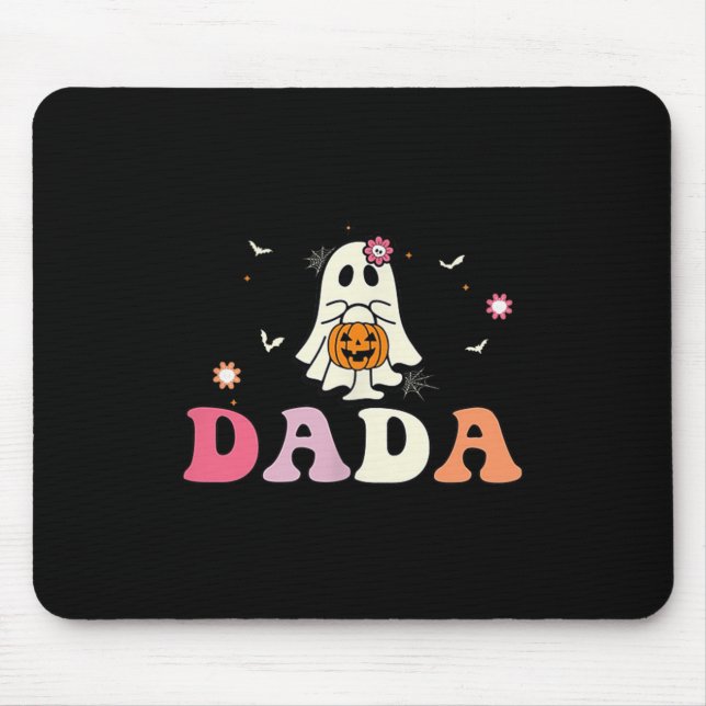 Dada Ghost Boo One Spooky Dad First Halloween Birt Mouse Mat (Front)