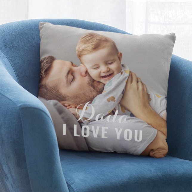 Dada I Love You Custom Fathers Day Photo Cushion (Creator Uploaded)