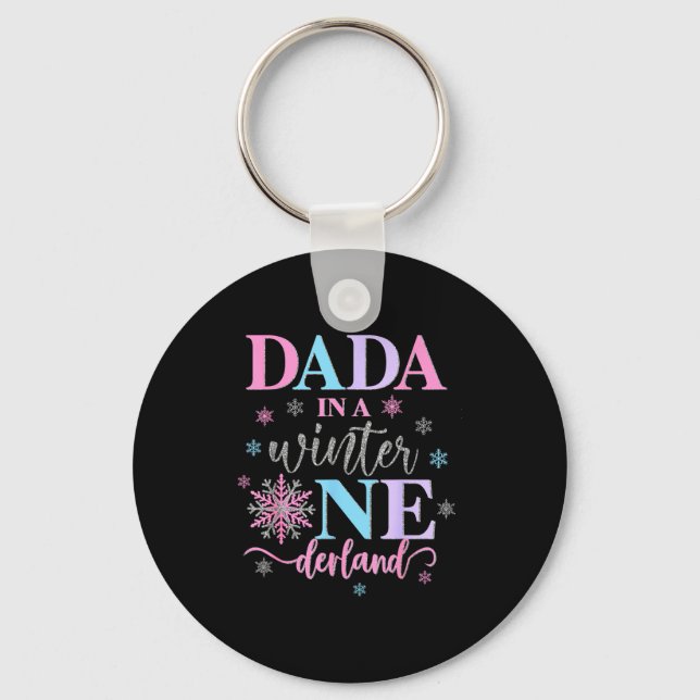 Dada In A Winter Onederland Birthday Girl Sweet Sn Key Ring (Front)