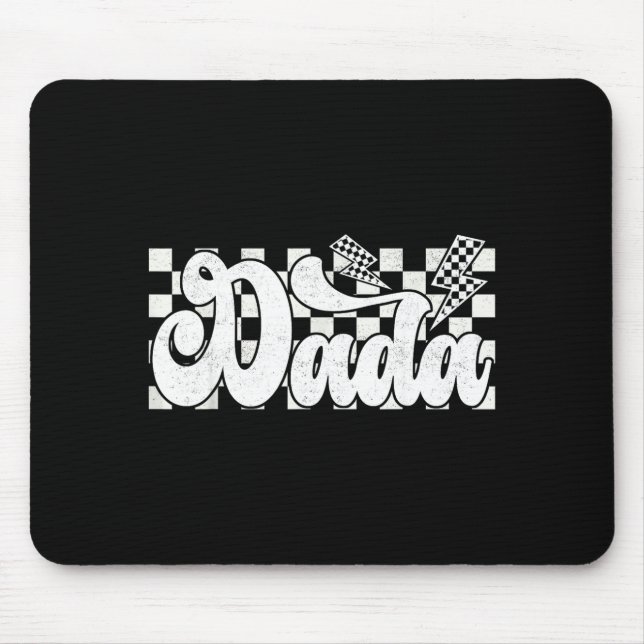 Dada Lightning Checkered Father's Day Dad Grandpa  Mouse Mat (Front)