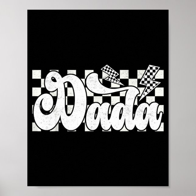 Dada Lightning Checkered Father's Day Dad Grandpa  Poster (Front)