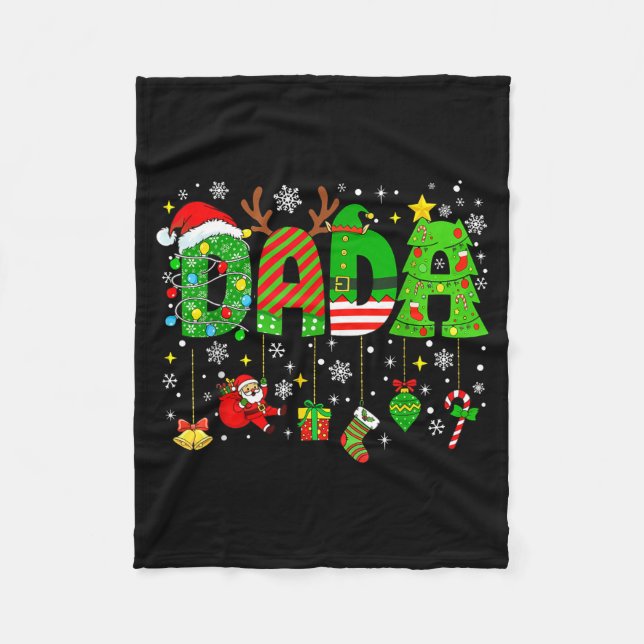 Dada Matching Funny Christmas Family Couple Xmas S Fleece Blanket (Front)