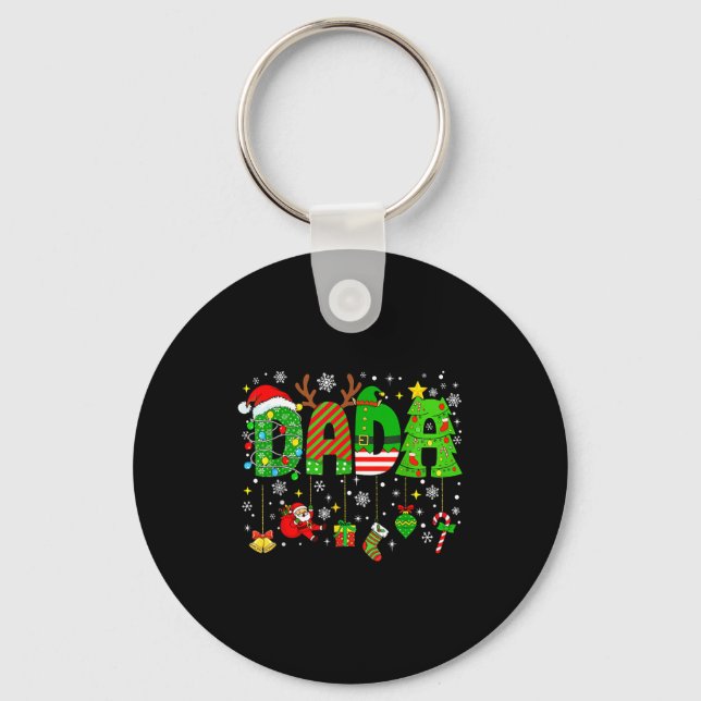 Dada Matching Funny Christmas Family Couple Xmas S Key Ring (Front)