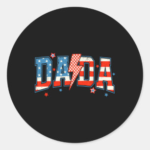 Dada Mini 4th Of July American Family Matching Tee Classic Round Sticker
