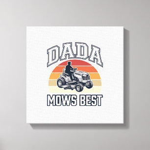 Dada Mows Best Vintage Lawn Mower Shirt Design_1 Canvas Print