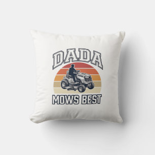 Dada Mows Best Vintage Lawn Mower Shirt Design_1 Cushion