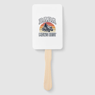 Dada Mows Best Vintage Lawn Mower Shirt Design_1 Hand Fan