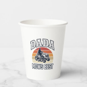 Dada Mows Best Vintage Lawn Mower Shirt Design_1 Paper Cups