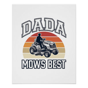 Dada Mows Best Vintage Lawn Mower Shirt Design_1 Poster