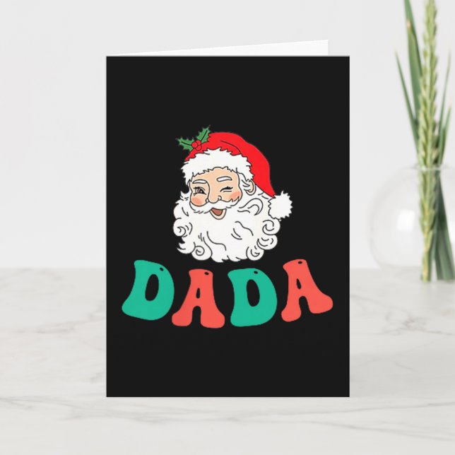 Dada Of 1st Birthday Pajamas Christmas Santa Match Card (Front)