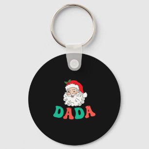 Dada Of 1st Birthday Pajamas Christmas Santa Match Key Ring