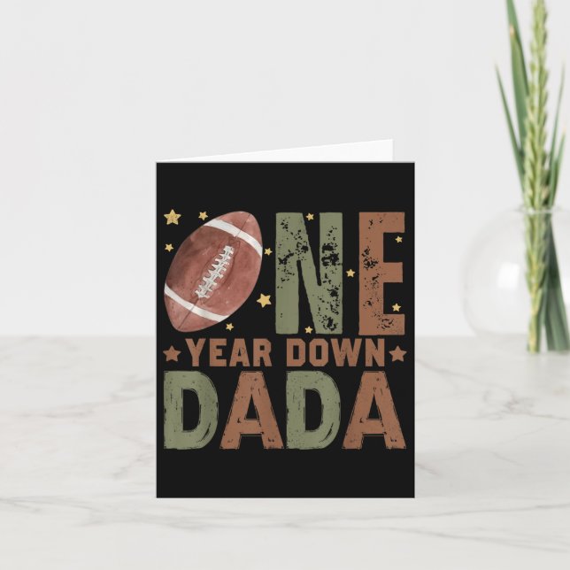 Dada Of The 1 Year Old Football 1st Year Down Birt Card (Front)