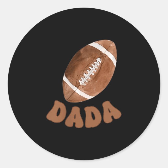 Dada Of The 1 Year Old Football First Birthday Boy Classic Round Sticker (Front)