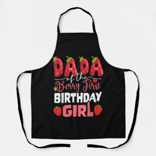 Dada of The Berry First Birthday of Girl Strawberr Apron