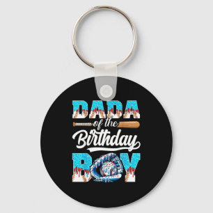 Dada of the birthday boy baseball ice cream drip key ring