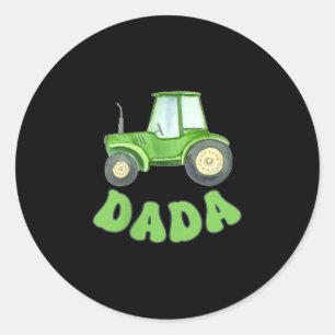 Dada Of The Birthday Boy Tractor Farm Trucks Famil Classic Round Sticker