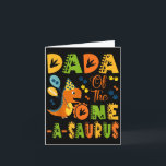 Dada Of The One-a-saurus 1st Birthday Dinosaur Par Card<br><div class="desc">Dada Of The One-a-saurus 1st Birthday Dinosaur Party</div>