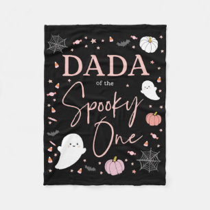Dada Of The Spooky One Girl First Birthday Pink Ha Fleece Blanket