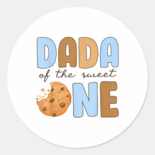 Dada Of The Sweet One Cookies And Milk 1st Birthda Classic Round Sticker