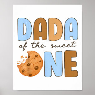 Dada Of The Sweet One Cookies And Milk 1st Birthda Poster