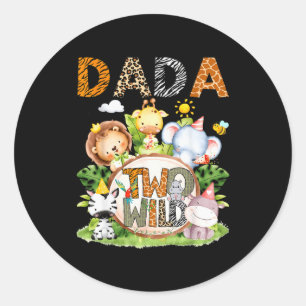 Dada Of The Two Wild Safari Jungle 2nd Birthday Bo Classic Round Sticker
