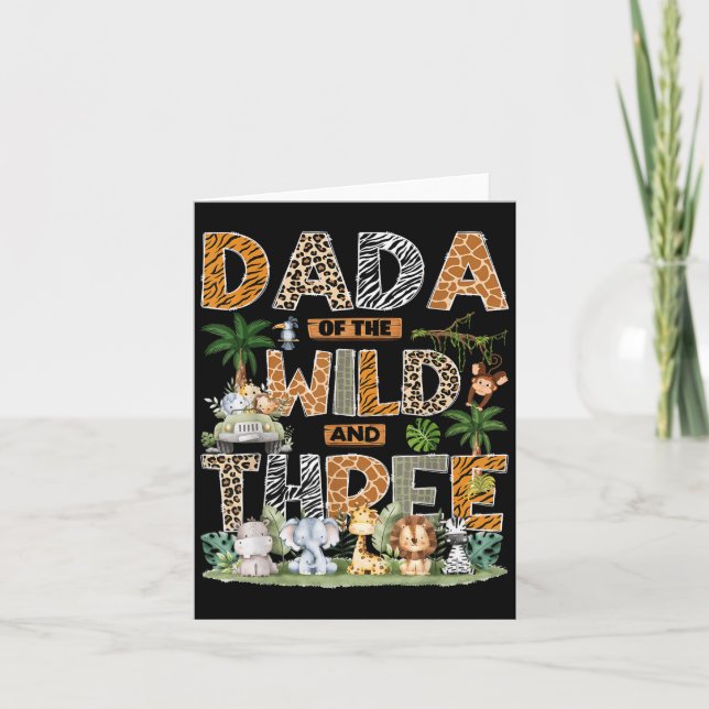 Dada Of The Wild &amp; Three Zoo 3rd Birthday Safa Card (Front)