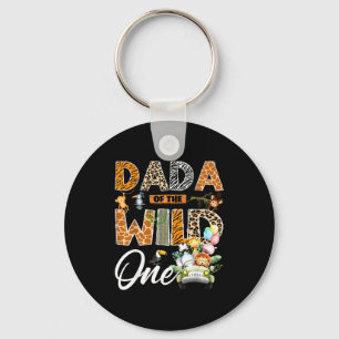 Dada of the wild one 1st birthday boy safari jungl key ring