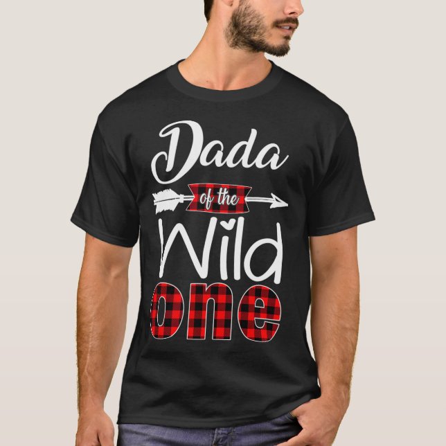 Dada Of The Wild One Buffalo Plaid Red 1St Birthda T-Shirt (Front)