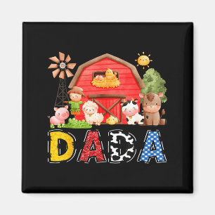Dada Red Farm Cow Birthday Boy Matching Family Par Magnet