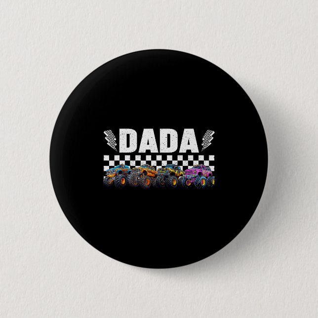 Dada Retro Monster Truck Family Crew Birthday Matc 6 Cm Round Badge (Front)