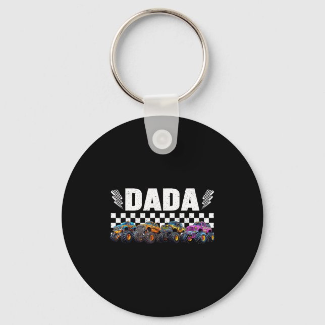 Dada Retro Monster Truck Family Crew Birthday Matc Key Ring (Front)