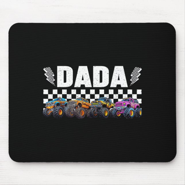 Dada Retro Monster Truck Family Crew Birthday Matc Mouse Mat (Front)