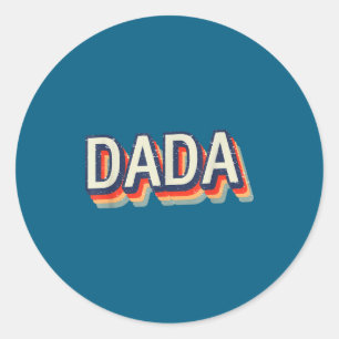 Dada Retro Vintage Clic Style Grandpa Classic Round Sticker