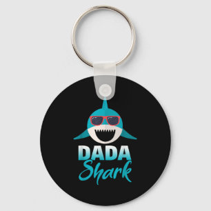 Dada Shark Wearing Cool Sungles Daddy Key Ring