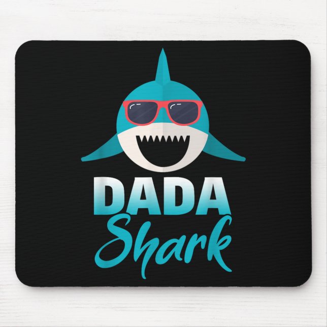 Dada Shark Wearing Cool Sungles Daddy  Mouse Mat (Front)