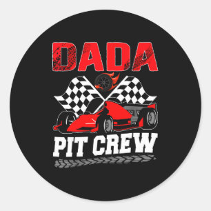 Dada T Crew Racing Family Race Car Birthday Boy Classic Round Sticker