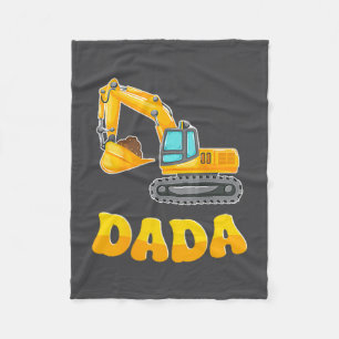 Dada The Birthday Boy Excavator Construction Famil Fleece Blanket