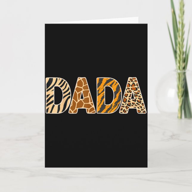 Dada Wild Animal Print Zebra Giraffe Tiger Leopard Card (Front)