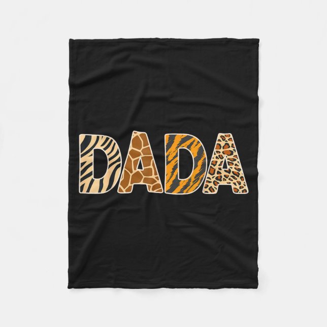 Dada Wild Animal Print Zebra Giraffe Tiger Leopard Fleece Blanket (Front)