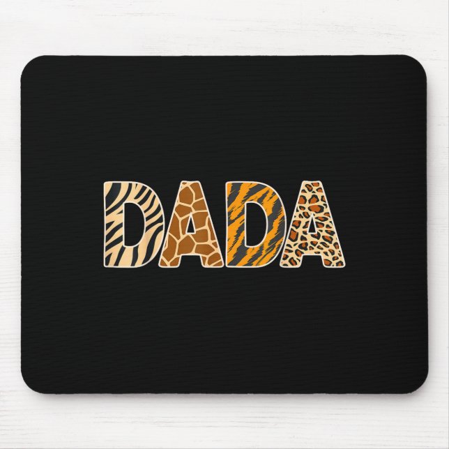 Dada Wild Animal Print Zebra Giraffe Tiger Leopard Mouse Mat (Front)