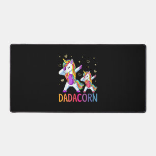 Dadacorn Dadicorn Daddycorn Dad Kids Fathers Day T Desk Mat