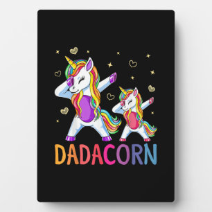 Dadacorn Dadicorn Daddycorn Dad Kids Fathers Day T Plaque