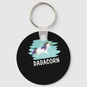 Dadacorn Funny Unicorn Dad And Baby Key Ring