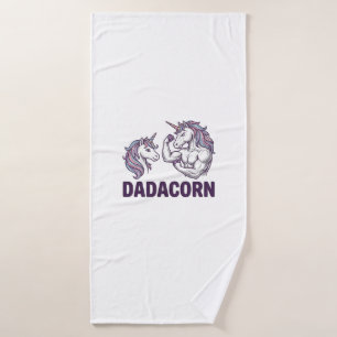 Dadacorn Funny Unicorn Dad Vector Shirt Design_1 Bath Towel