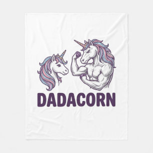 Dadacorn Funny Unicorn Dad Vector Shirt Design_1 Fleece Blanket