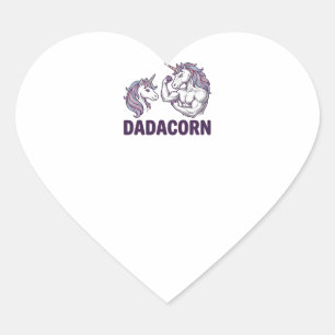 Dadacorn Funny Unicorn Dad Vector Shirt Design_1 Heart Sticker