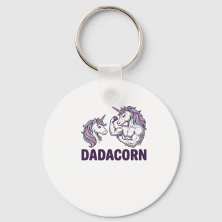 Dadacorn Funny Unicorn Dad Vector Shirt Design_1 Key Ring