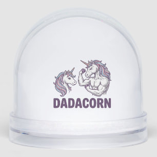 Dadacorn Funny Unicorn Dad Vector Shirt Design_1 Snowglobe